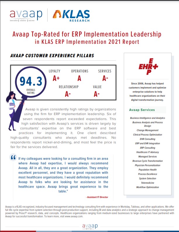 KLAS ERP Implementation Leadership Report - Avaap