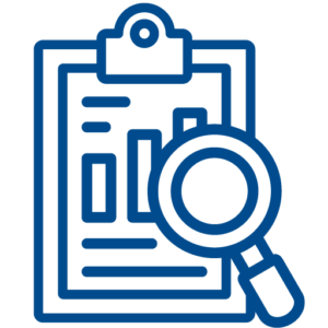 checklist magnifying glass icon