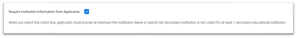 Education Section Checkbox