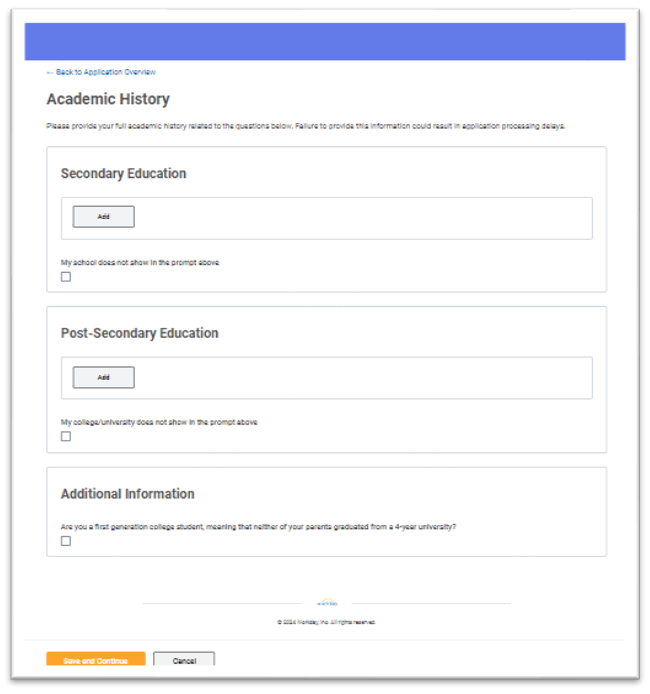 New Academic History Section